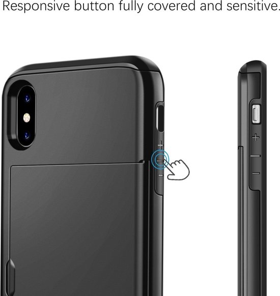 Shieldcase Étui porte-cartes avec glissière adapté pour Apple iPhone X / Xs