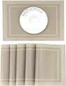 Placemat Set van 6,Gemakkelijk Schoon,Antislip,Hittebestendig,Vlekbestendig Tafelonderzetter, 45cmx30cm(Beige)