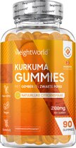 WeightWorld Kurkuma Gummies - Met Gember en Zwarte Peper - 2000 mg - 90 gummies voor 3 maanden - Citroensmaak
