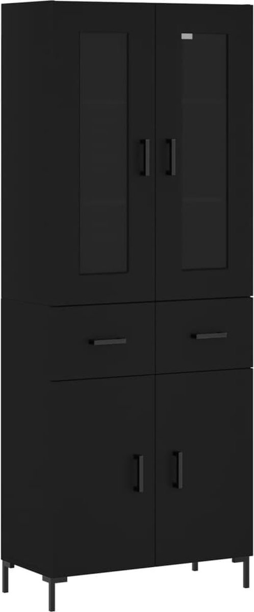 vidaXL Highboard Artisan Eiken 69,5 x 34 x 180 cm Bewerkt hout