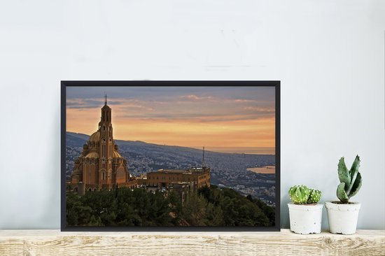 Photo encadrée - Cadre photo City in Lebanon noir sans passe partout 60x40 cm - Affiche encadrée (Décoration murale salon / chambre)