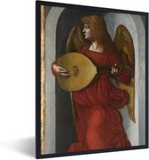 Fotolijst incl. Poster - An angel in red with a lute - Leonardo da Vinci - 30x40 cm - Posterlijst