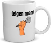 Akyol - microphone avec main avec eigen naam Mug avec impression - microphone - mélomanes - mug avec eigen naam - quelqu'un qui aime la musique - anniversaire - cadeau - cadeau - contenu de 350 ML