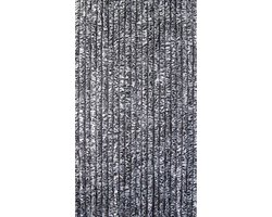 Kynast Garden - Vliegengordijn Kattenstaart - Pluche - 90 x 200 cm - Grijs/Zwart-Let op hoogte -Meet kozijn op