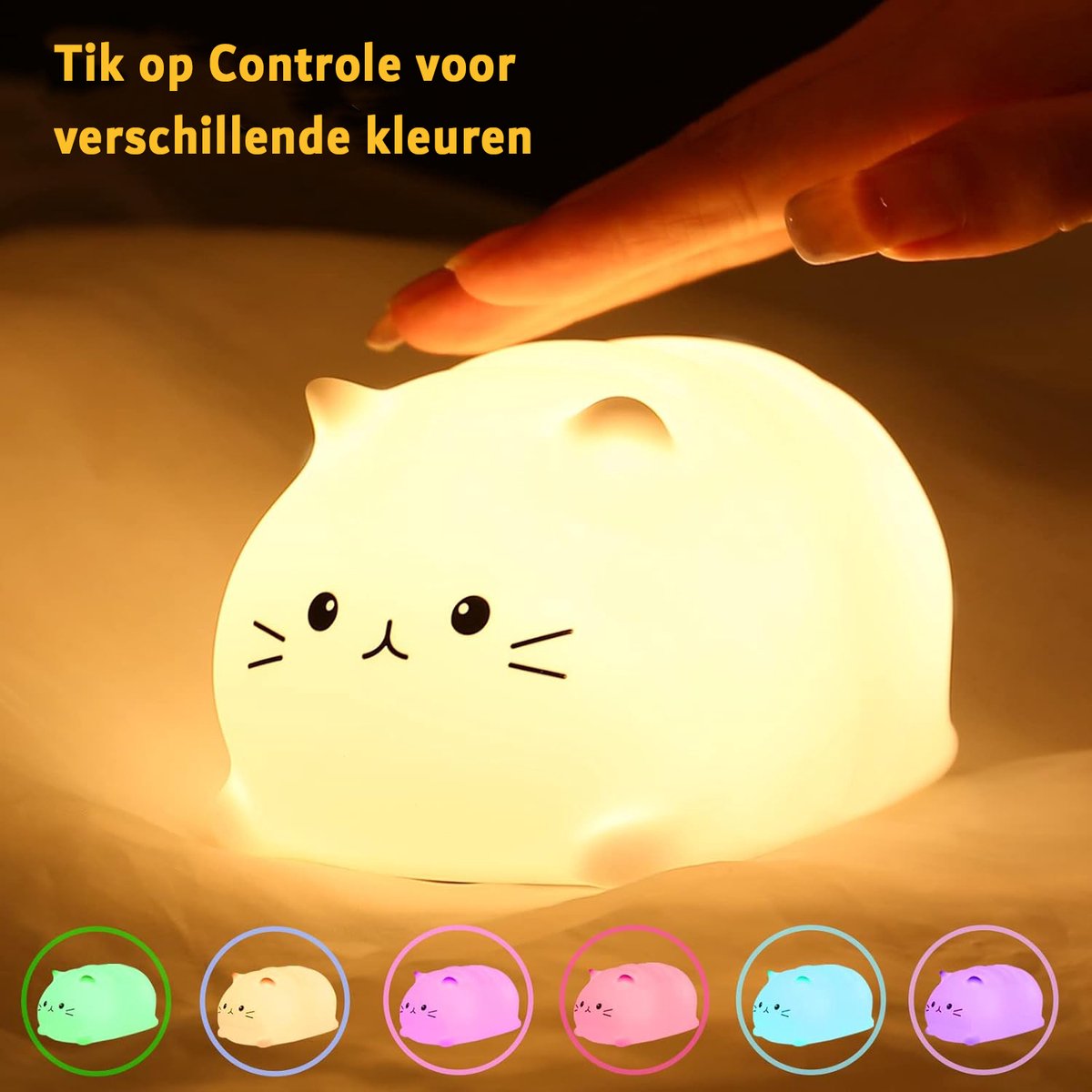 Veilleuse chat pour chambre de Filles – Veilleuse Bébé 7 couleurs  changeantes pour