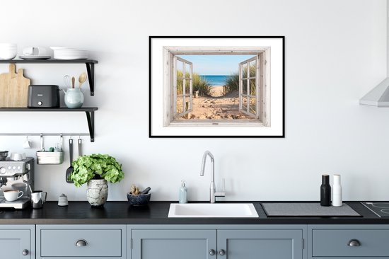 Affiche avec cadre Transparent - Plage - Mer - 80x60 cm