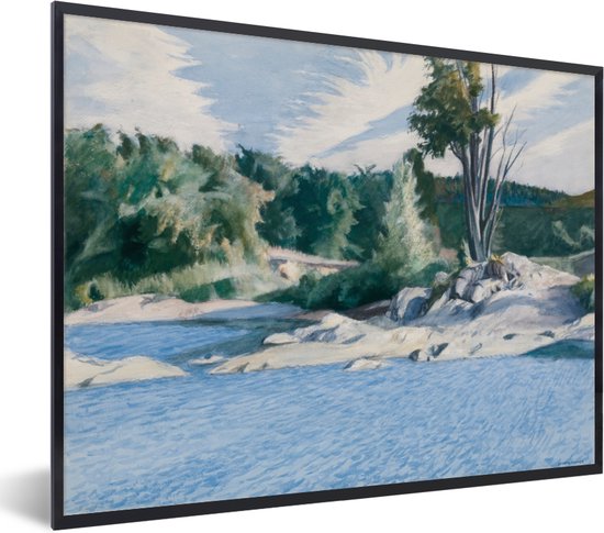 Fotolijst incl. Poster - White river at Sharon - Edward Hopper - 40x30 cm - Posterlijst