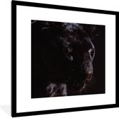 Fotolijst incl. Poster - Panter - Dier - Zwart - 40x40 cm - Posterlijst