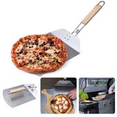 Cheqo® Pizzaschep - Pizzaspatel - Taartschep - Pizza Schep Inklapbaar - RVS - 57,8x24,2x3,4cm - Rubberhout Handvat -