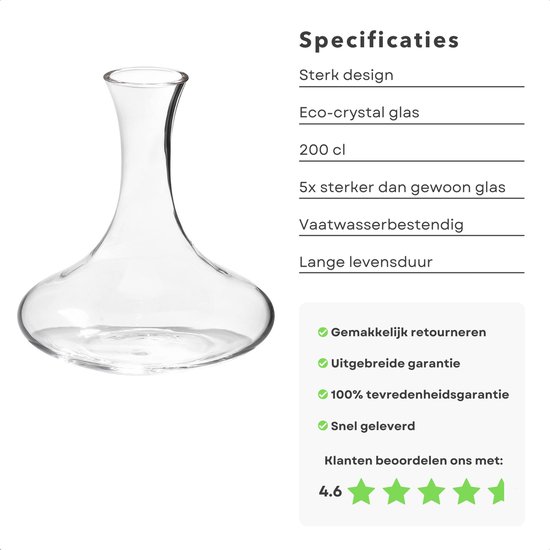 Mémoire Prestige Wijn Decanter 1.5L - Luxe Kristal Glazen Karaf Met Cadeauverpakking