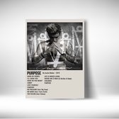 Justin Bieber - metalen poster - Purpose - album cover - 30x40cm