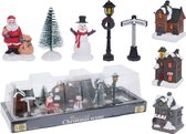Christmas Decoration kerstdorp accessoires- figuurtjes/huisjes -10x