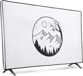 housse compatible TV 49-50" - Housse de protection pour téléviseur - Cache écran pour TV en noir/blanc - 3x3
