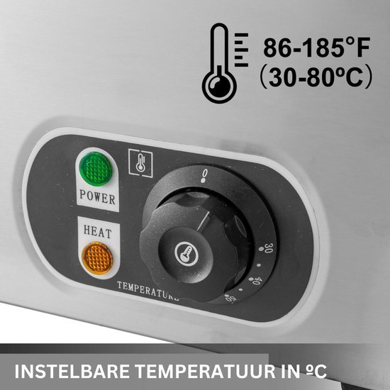 Happyment Buffetwarmer PRO - Buffetwarmer Electrisch - Chafing Dish - Warmhoudbakken - 6 Delig — afbeelding 4