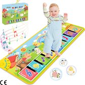 Pianomat met 8 Dieren - Baby's 1 Jaar Cadeau - 110x37cm - Kinderspeelgoed - Dansmat - Toetsenbordmat - Muziekmat - educatief speelgoed voor kinderen - Cadeaus voor Jongens en Meisjes