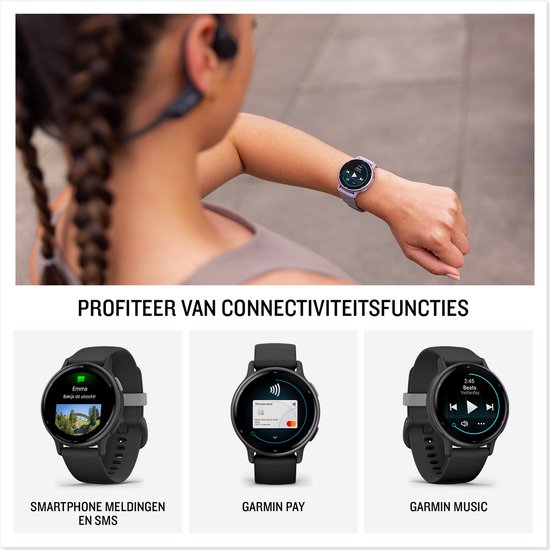 Garmin Vivoactive 5 - Sporthorloge - AMOLED-Scherm - Ivory/Cream Goudkleurig