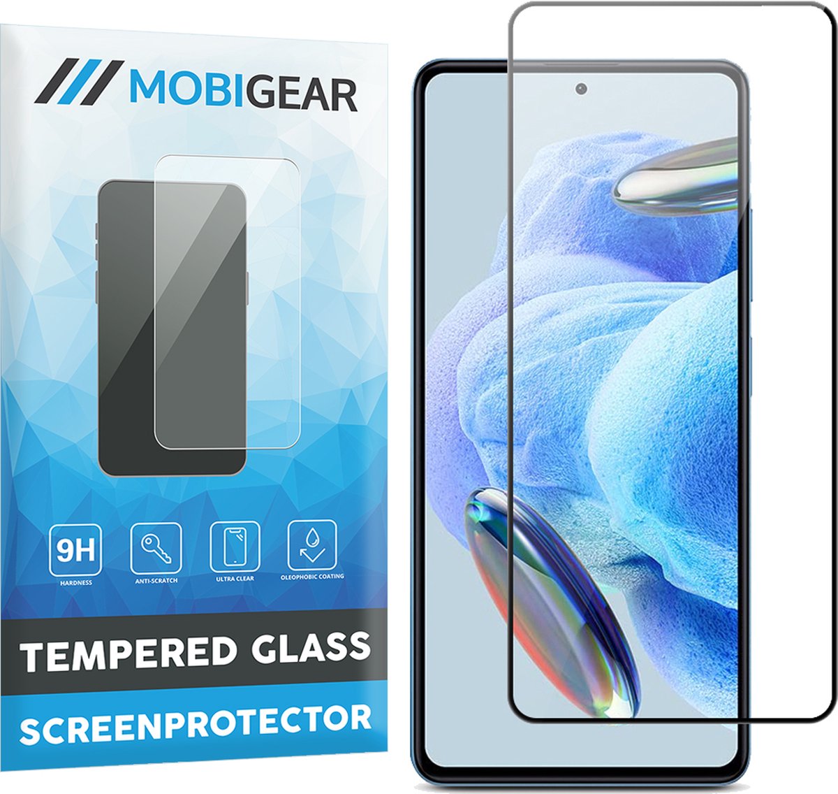 Mobigear Screenprotector geschikt voor Xiaomi Redmi Note 12 Pro 5G Glazen | Mobigear Premium Screenprotector - Case Friendly - Zwart
