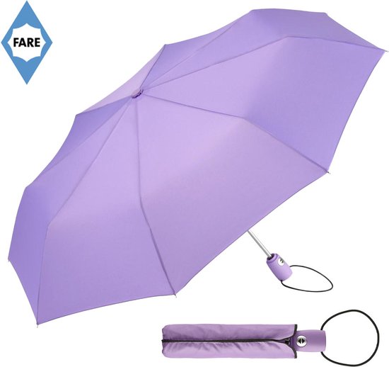 Fare Mini Paraplu - Ø97 cm - AOC - Automatisch openen en sluiten - Windproof - Polyester/Kunststof/Staal - Lila
