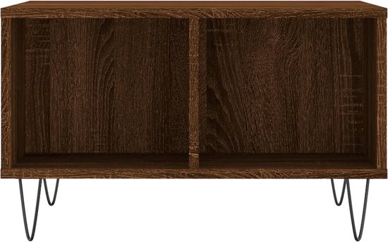 vidaXL - Salontafel - 60x50x36,5 - cm - bewerkt - hout - bruin - eikenkleur