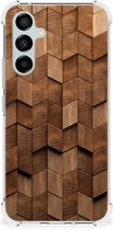 Stevig Telefoonhoesje geschikt voor Samsung Galaxy A54 Wooden Cubes