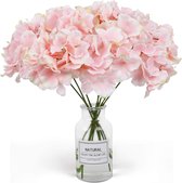 Fleurs d'hortensia artificielles roses, 10 pièces, Décoration au toucher réel pour les mariages et la maison