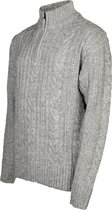 Life- Line - Pull Marcel - Gris clair - Homme - pull avec fermeture éclair courte - pull tricoté - taille XL