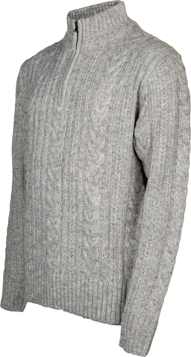 Life Line Marcel Half Zip Light Knitted Sweater Heren Grijs