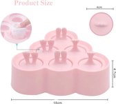 Ijslolly dieren vormen siliconen baby - Roze - 6 delig - Lolly - ijsvormpjes - ijslolly - Peuter - Kinderen - Ijslollyvormen - Herbruikbare