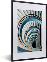 Trap - Spiraal - Fotolijst - Poster - 40x60 cm - Blauw - Wanddecoratie