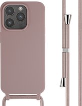 Coque iPhone 15 Pro avec cordon - iMoshion Coque en Siliconen avec cordon - rose