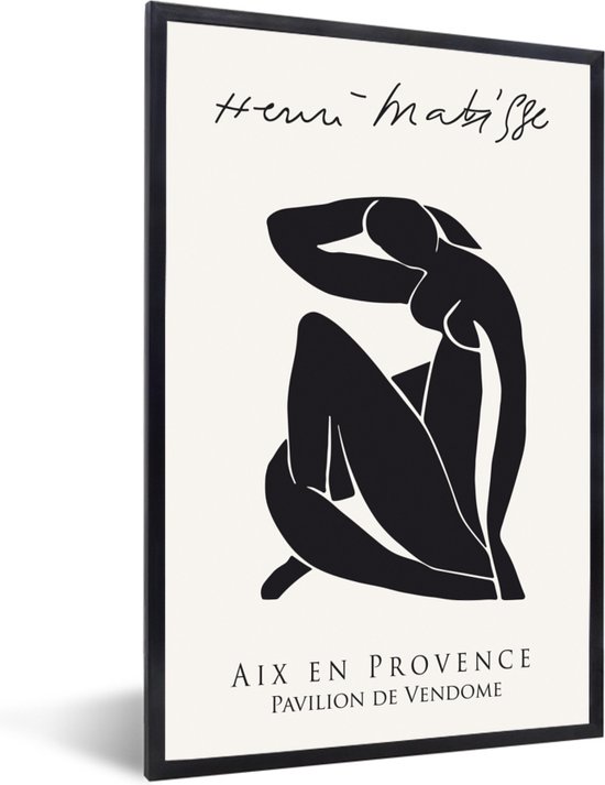 Cadre photo avec affiche - Femme - Abstrait - Zwart - Henri Matisse - 40x60 cm - Cadre pour affiche
