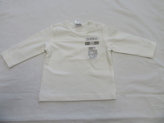 Dirkje - Unie - T- shirt lange mouw - Gebroken wit - BABY Soft Little Sweet - 3 maand 62
