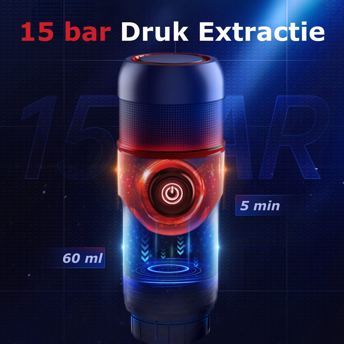 Draadloze elektrische draagbare espressomachine - 3-in-1 capsule-, poeder- en reiskoffiezetapparaat voor auto, thuis en op de camping kopen vanaf een prijs van 26