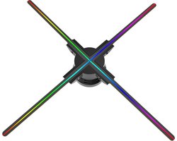 DrPhone HoloVisionX Ultra2 – 3D WiFi Hologram Projector Met 4 Bladen – Hologram Met Online Bediening – 720 LED - Gemakkelijk Te Installeren - Zwart