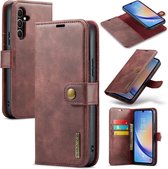 CaseMe - Coque de téléphone adaptée à Samsung Galaxy S23 FE - Couverture de livre - Avec Aimant Amovible - Backcase - Série Ming - Rouge