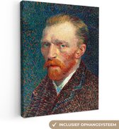 Canvas schilderij 120x160 cm - Wanddecoratie Zelfportret - Vincent van Gogh - Muurdecoratie woonkamer - Slaapkamer decoratie - Kamer accessoires - Schilderijen