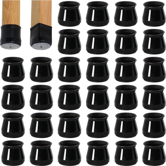 Lot de 20 patins en plastique pour pieds de chaise en forme de U - 12 mm de  diamètre - Noir : : Bricolage