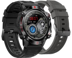 Smartwatch - Grijs - Smartwatch Heren & Dames - HD Touchscreen - Horloge - Stappenteller - Bloeddrukmeter - Saturatiemeter