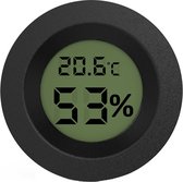 Digitale Thermometer / Hygrometer - Rond Zwart - luchtvochtigheidsmeter - thermometer - accuraat - compact - inclusief batterijen