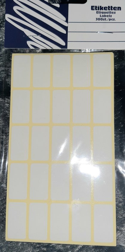 300 zelfklevende etiketten klein / label - wit - 300x etiket - 25 x 13 ...