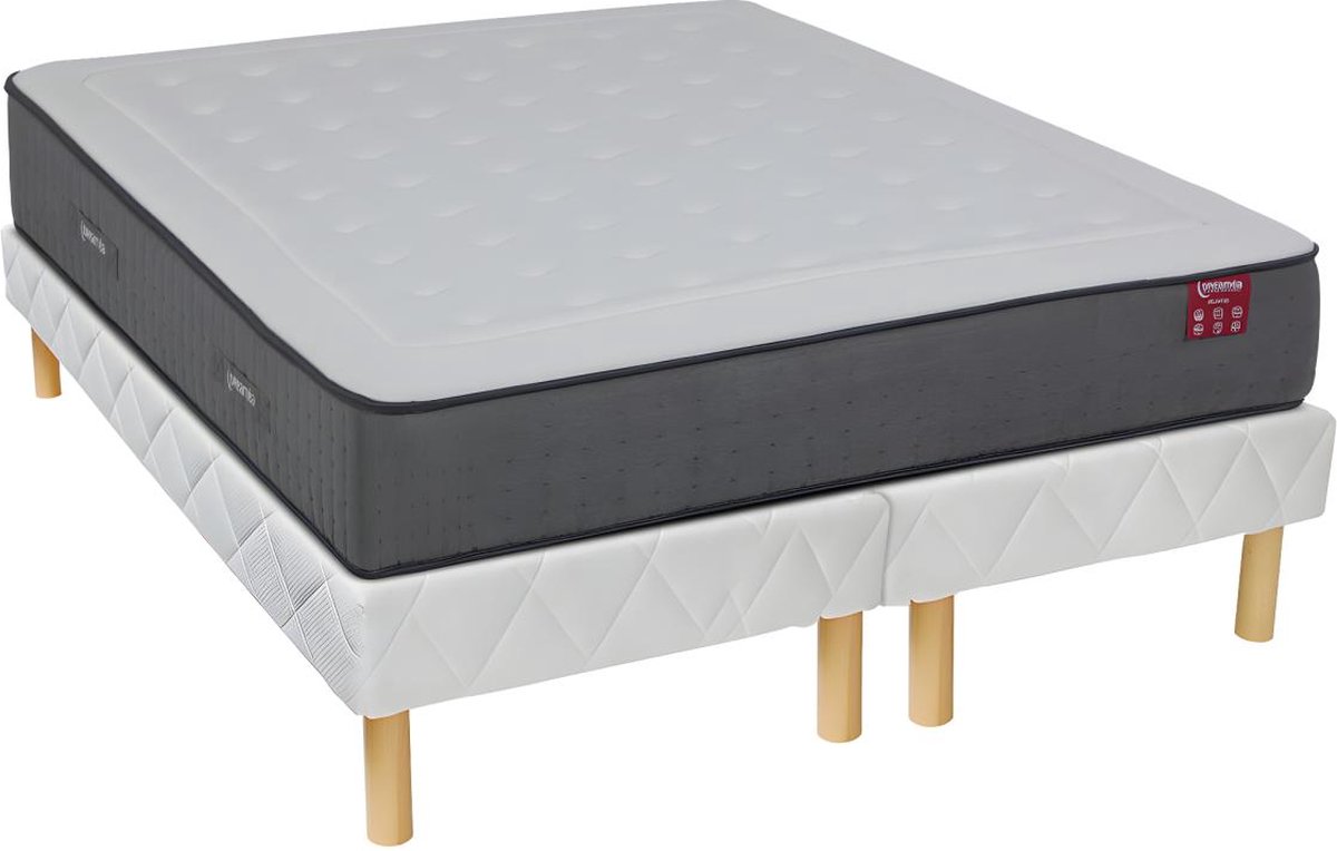 DREAMEA Set bedbodem + matras met pocketveren en vormgeheugen ATLANTIDE van DREAMEA 27 cm dik - 180 x 200 cm L 200 cm x H 30 cm x D 180 cm