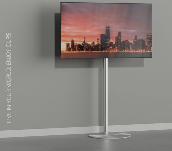 TV vloerstatief SPHERE 150 Design Tv standaard Trendy geborsteld RVS 32-65” - VESA 100x100