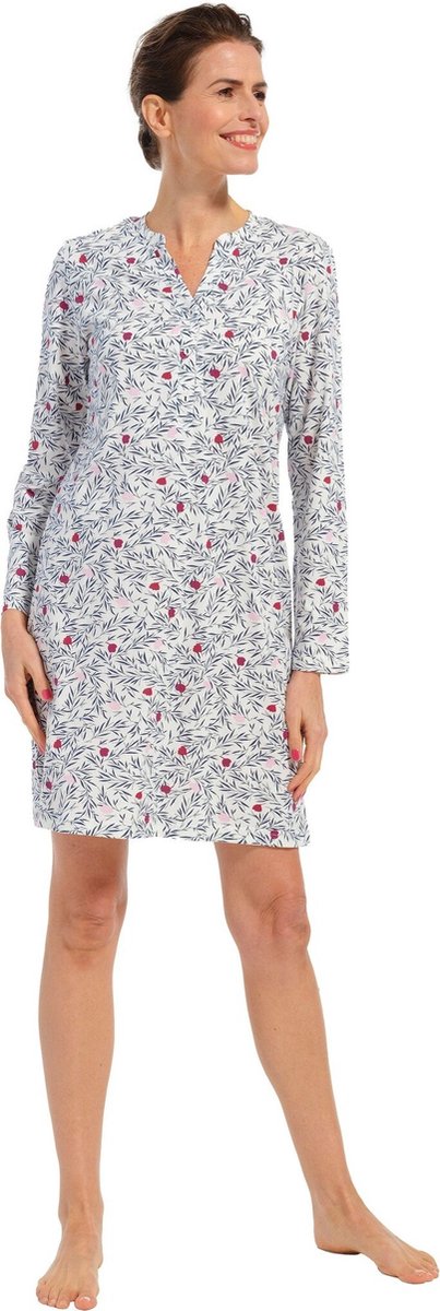 Pastunette dames nachthemd L/M - 95cm - Tulp - 50 - Wit