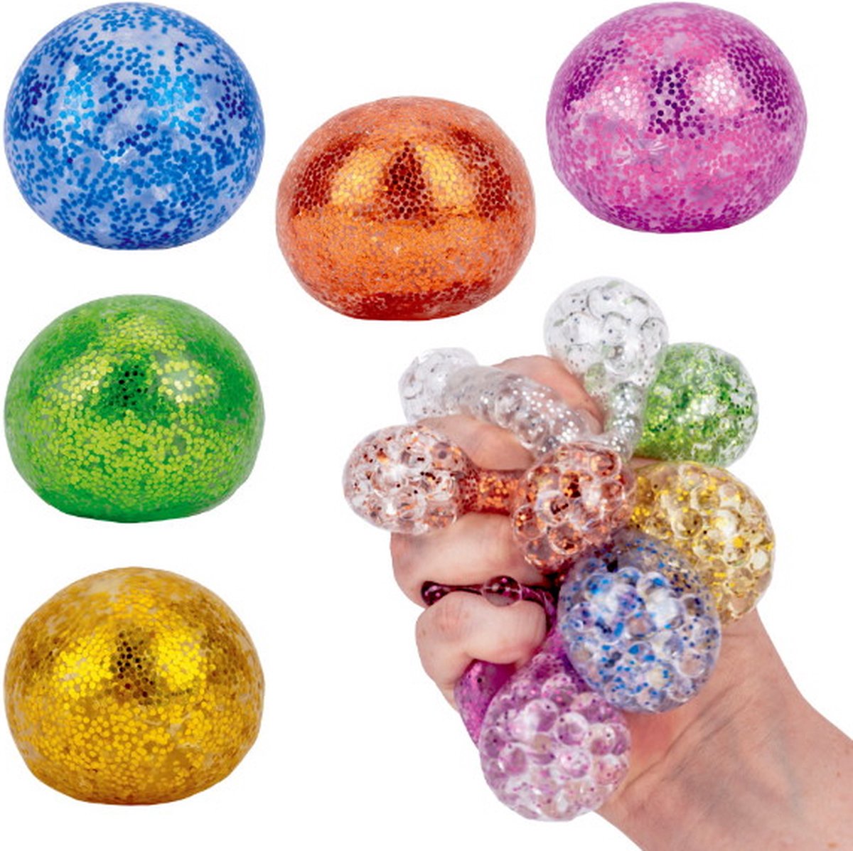 12 balles anti-stress pour pétrir, balle à presser colorée avec perles  d'eau pour