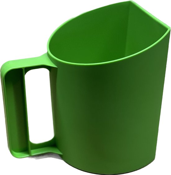 Foto: Voerschep 1kg bekermodel groen voederschep doseerschep meelschep