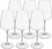 Secret de Gourmet Service de Verres à vin Lena - coffret 12x pièces - verre chic - 36 CL - blanc/rouge/rose