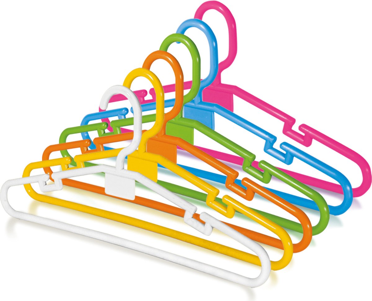 Juypal Kledinghangers Montana For Kids - 12x - gekleurd - kunststof - 32,6 cm