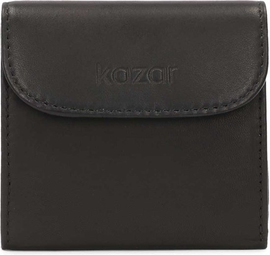 Black wallet with flap closure