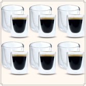 OTIX Dubbelwandige Glazen - Koffietassen - Koffie en Espresso - 12 stuks