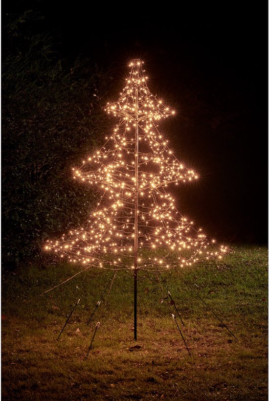 Sapin de Noël lumineux LED à lumière blanc chaud sur secteur - 1